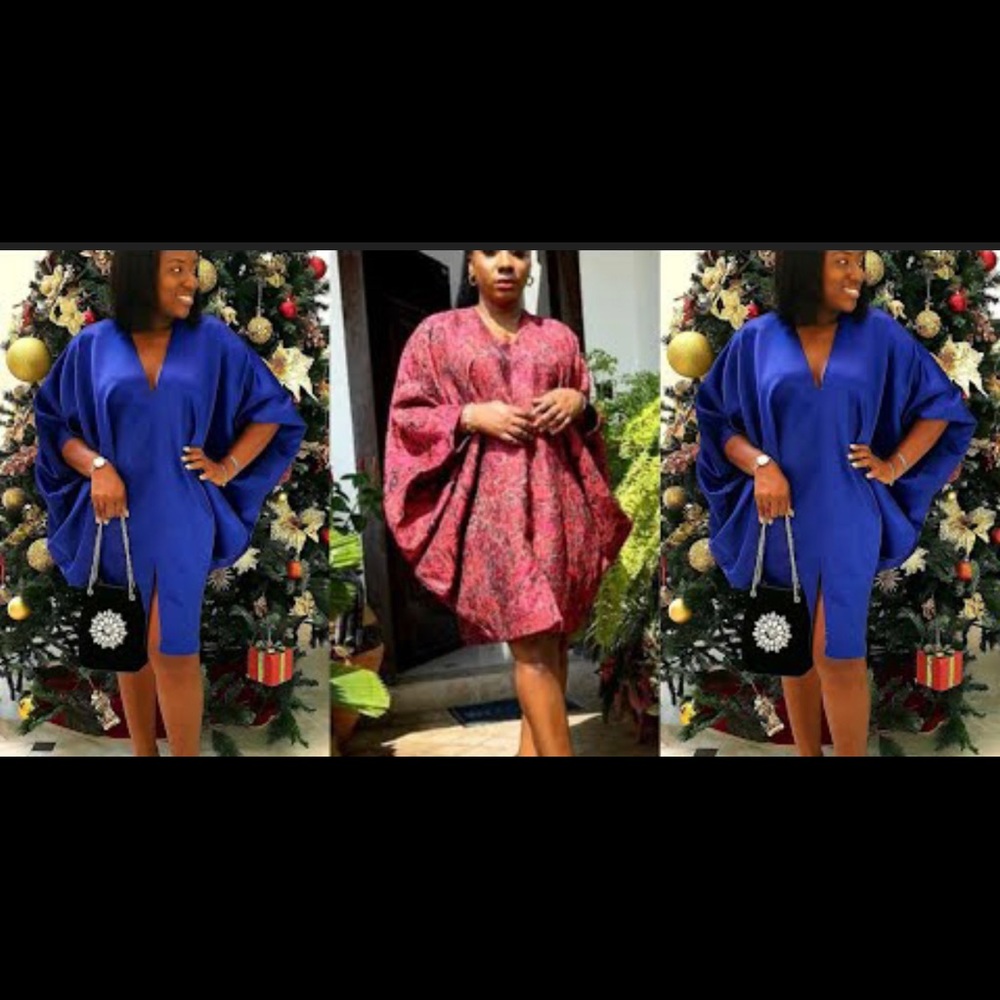 V neck black cowl  Kaftan drape dress